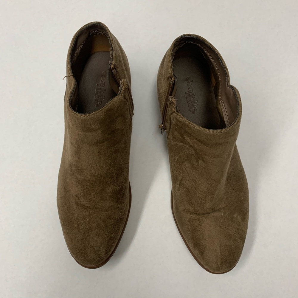 Tan booties, great condition.